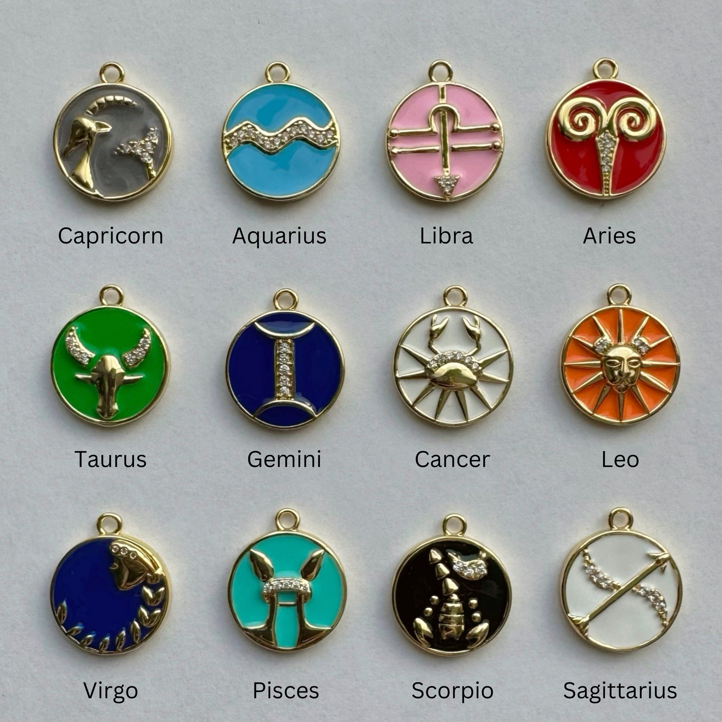 Zodiac Signs Pendants (Gold)