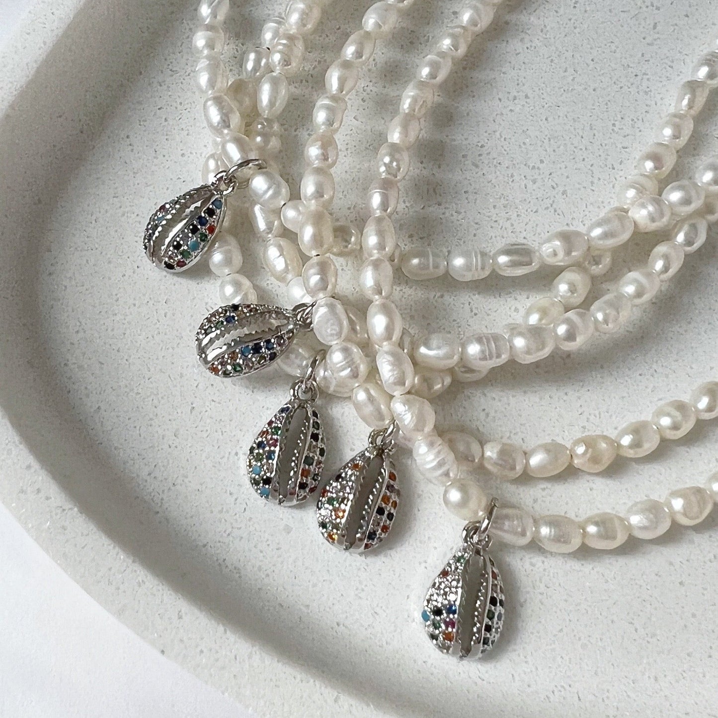 Cowrie Necklace - Silver