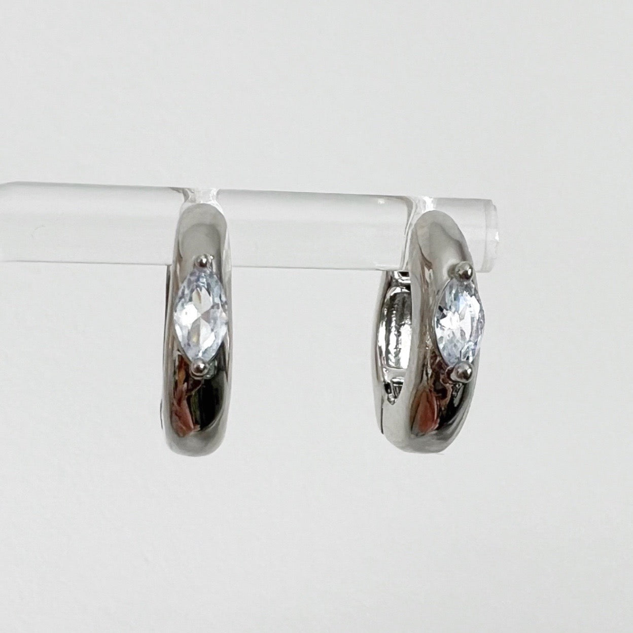 Marquise Hoops - Silver