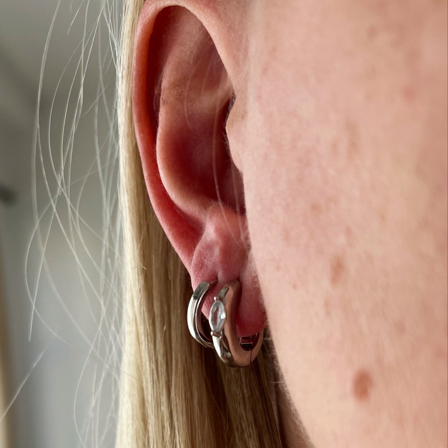 Marquise Hoops - Silver