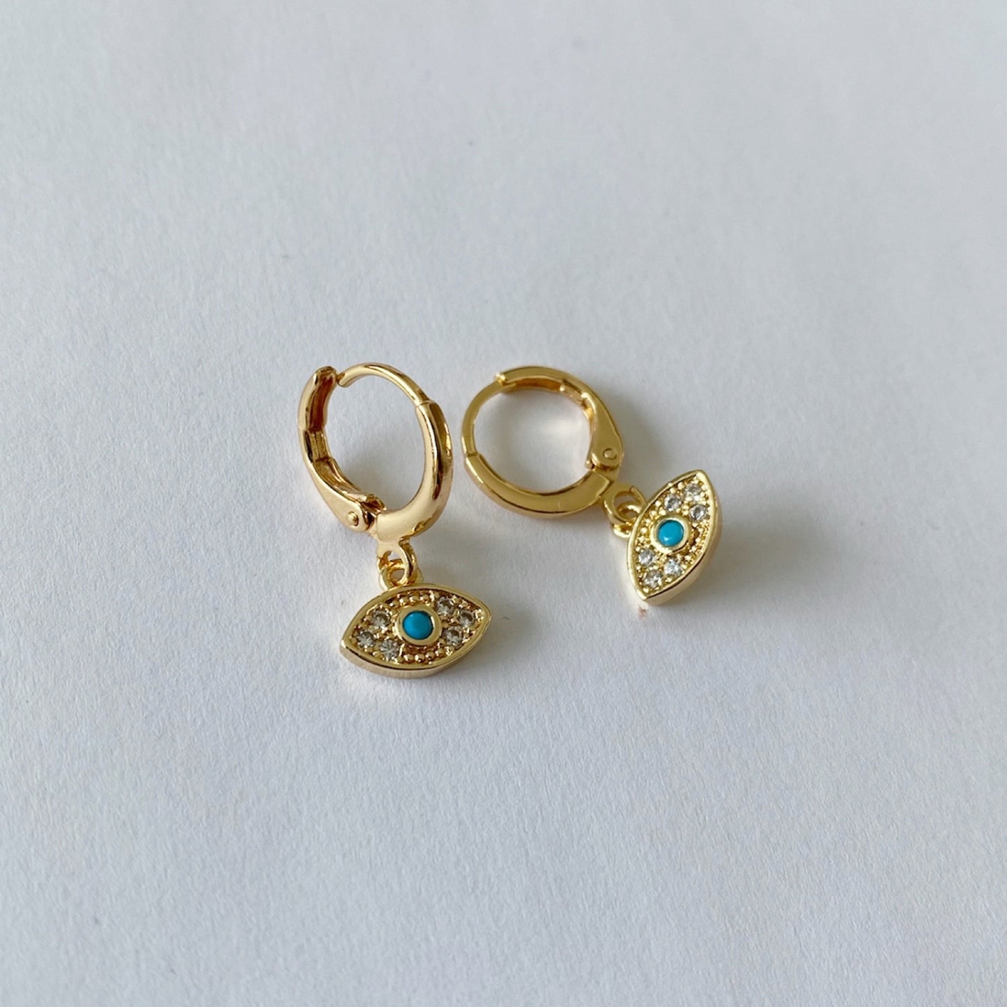 Small Blue Eye Earrings