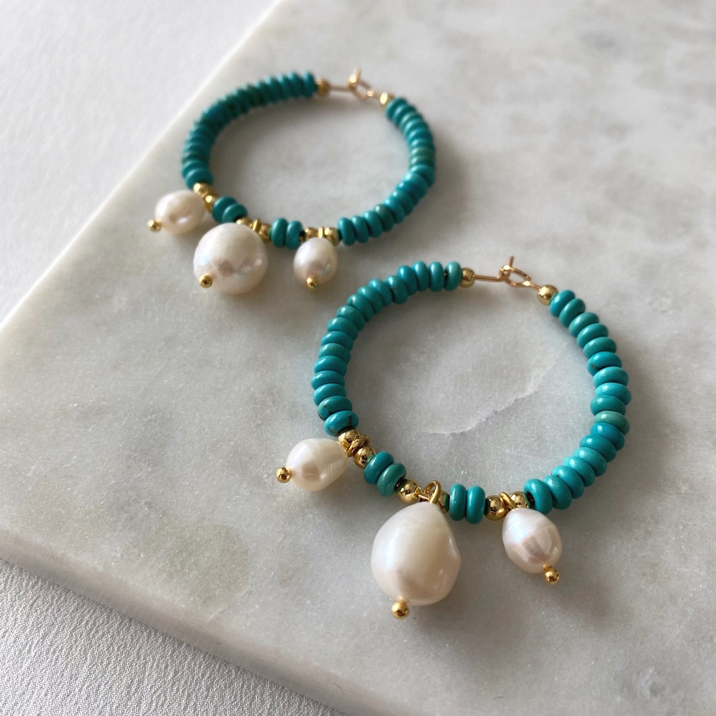 Turquoise Hoops