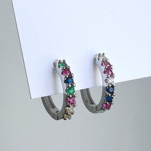Load image into Gallery viewer, Rainbow Luxe Earrings - Silver