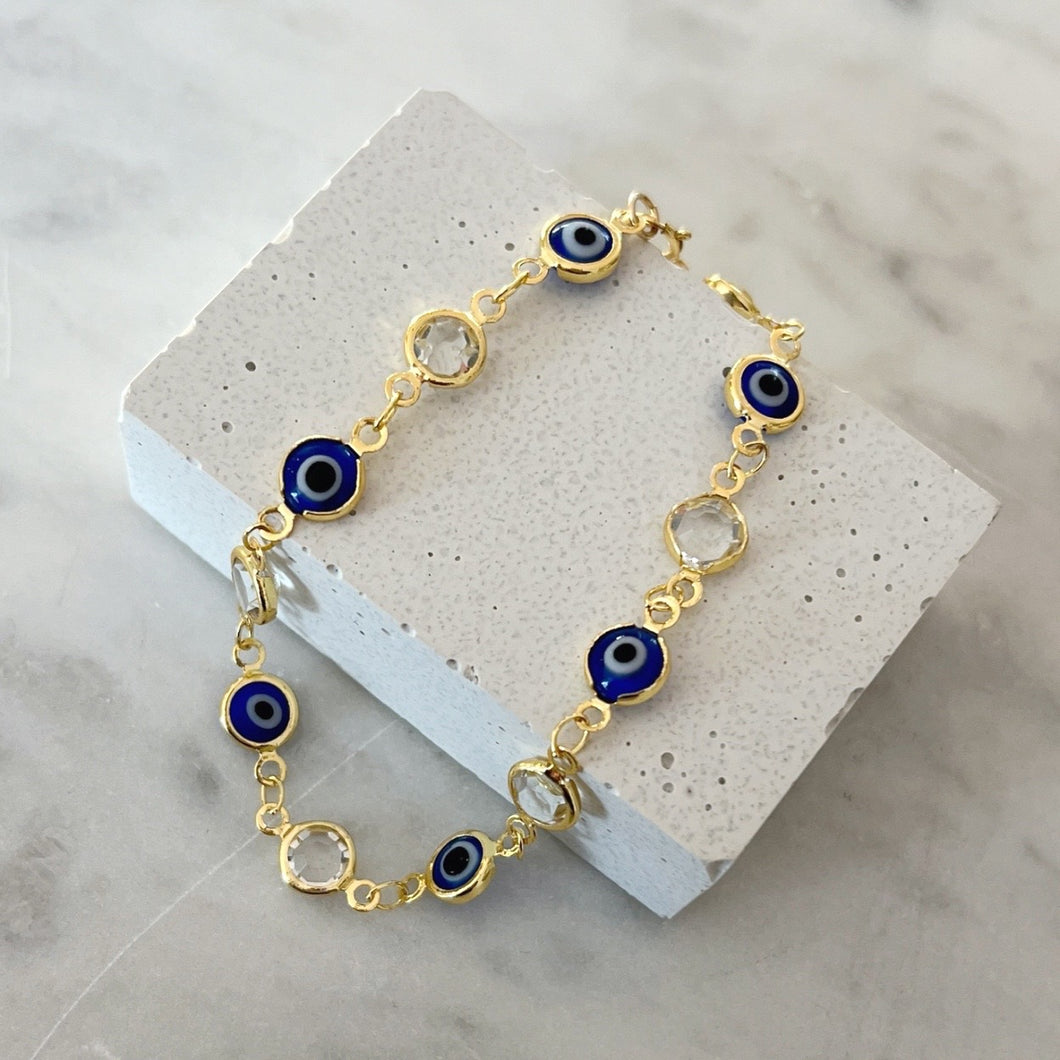 Bracelet Oeil de Crystal Bleu