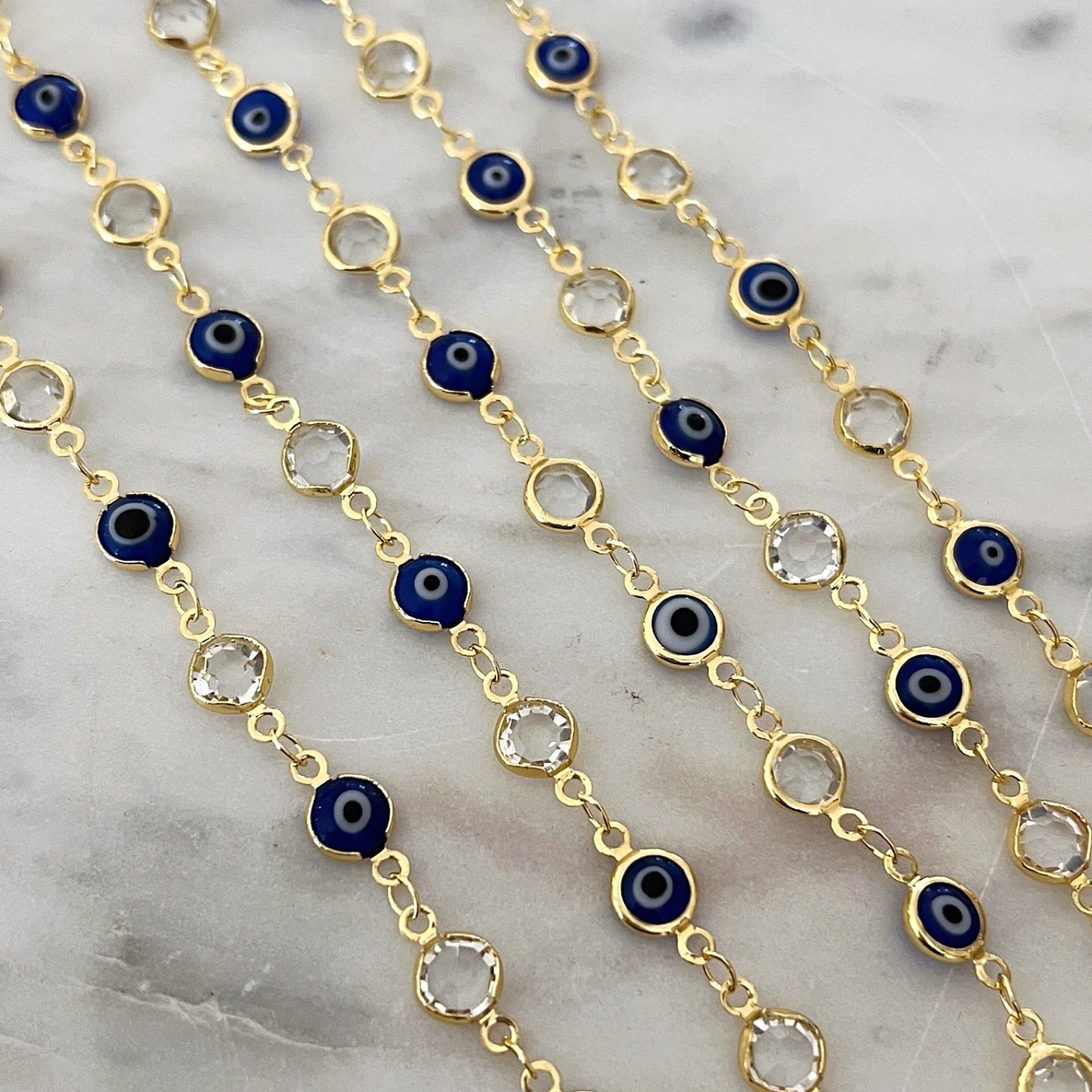 Crystal Blue Eye Chain