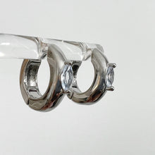 Load image into Gallery viewer, Marquise Hoops - Silver
