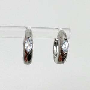 Marquise Hoops - Silver