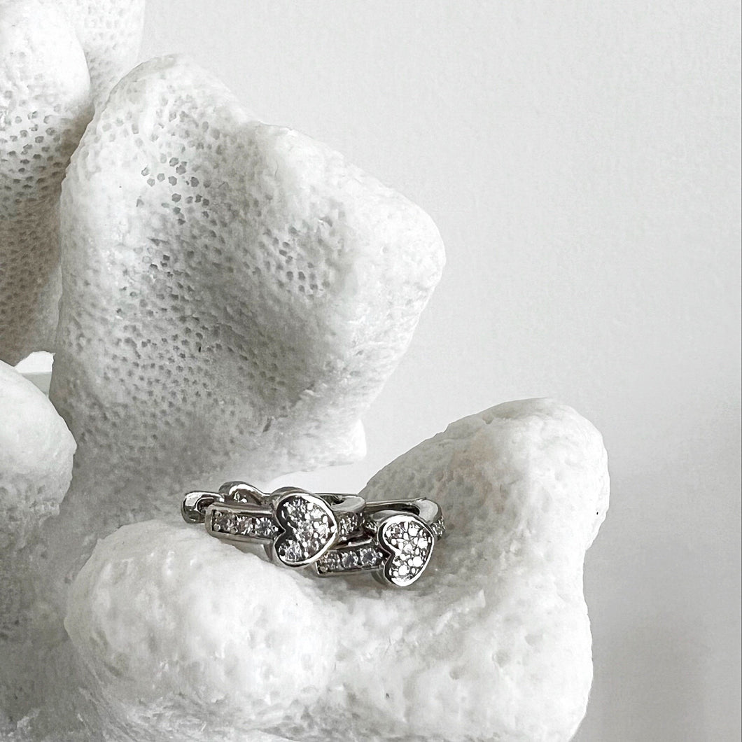 Anneaux Petits Coeurs - Argent