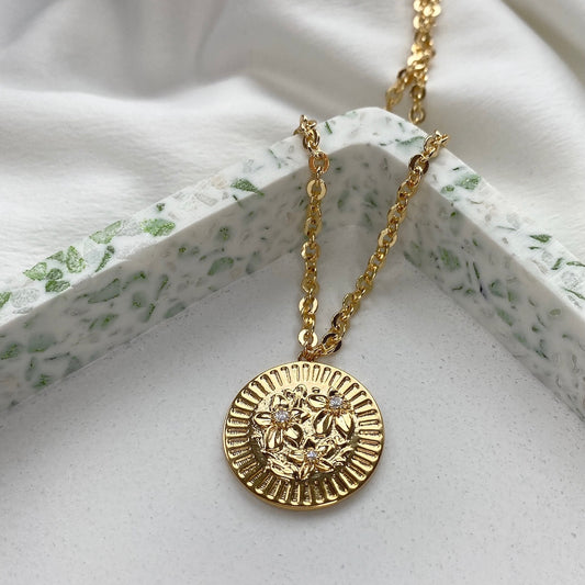 Flower Coin Necklace