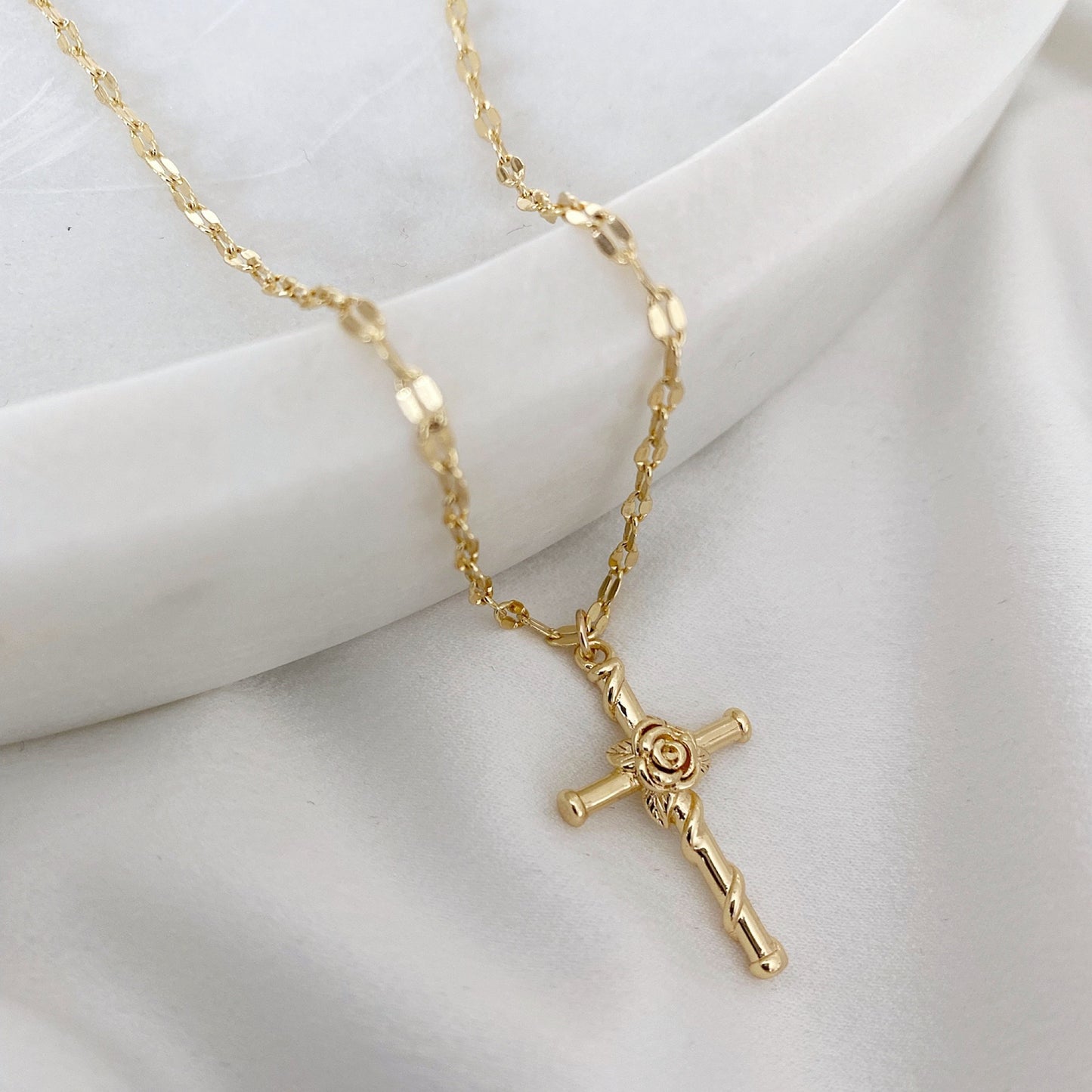 Blooming Cross Necklace