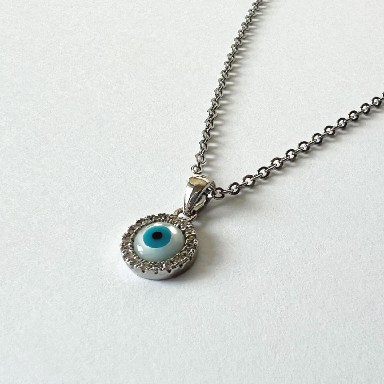 Mini Evil Eye Necklace - Silver