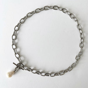 Chunky Pearl Necklace - Silver