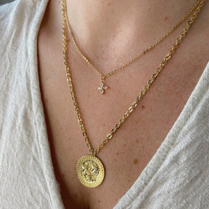Flower Coin Necklace