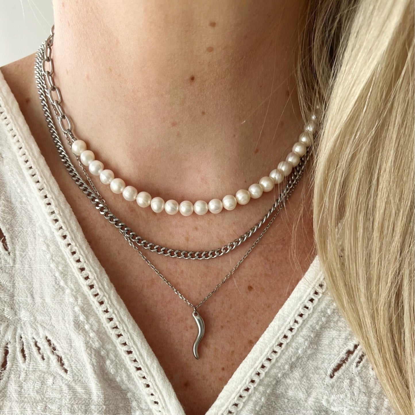 Margarite Necklace - Silver